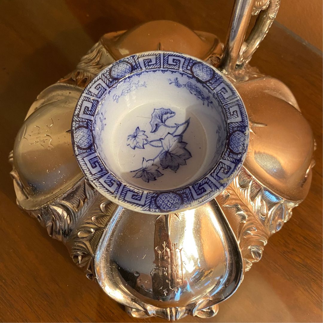 Antique Silver Shaving Service Bowl