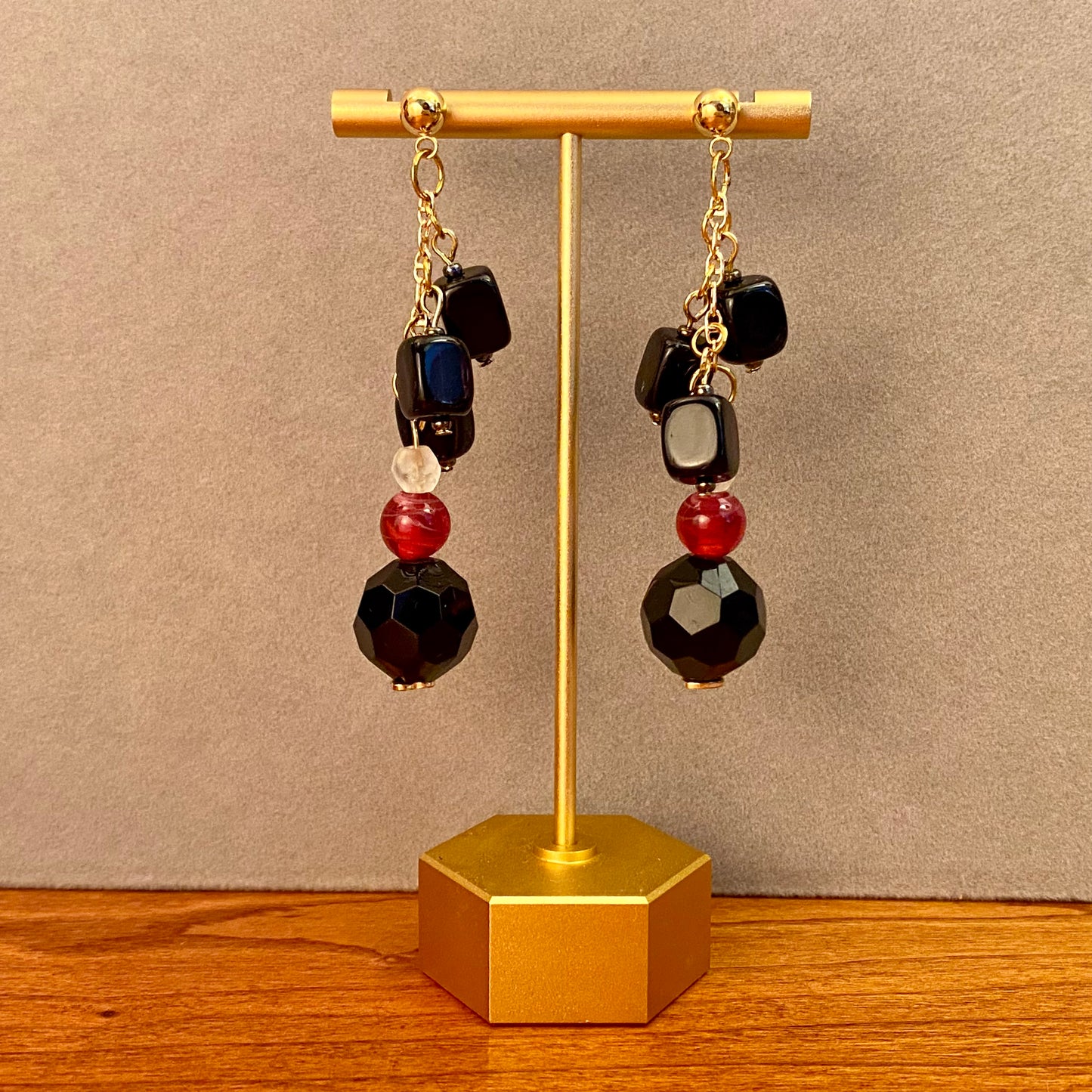 Black Red Nouveau Earrings