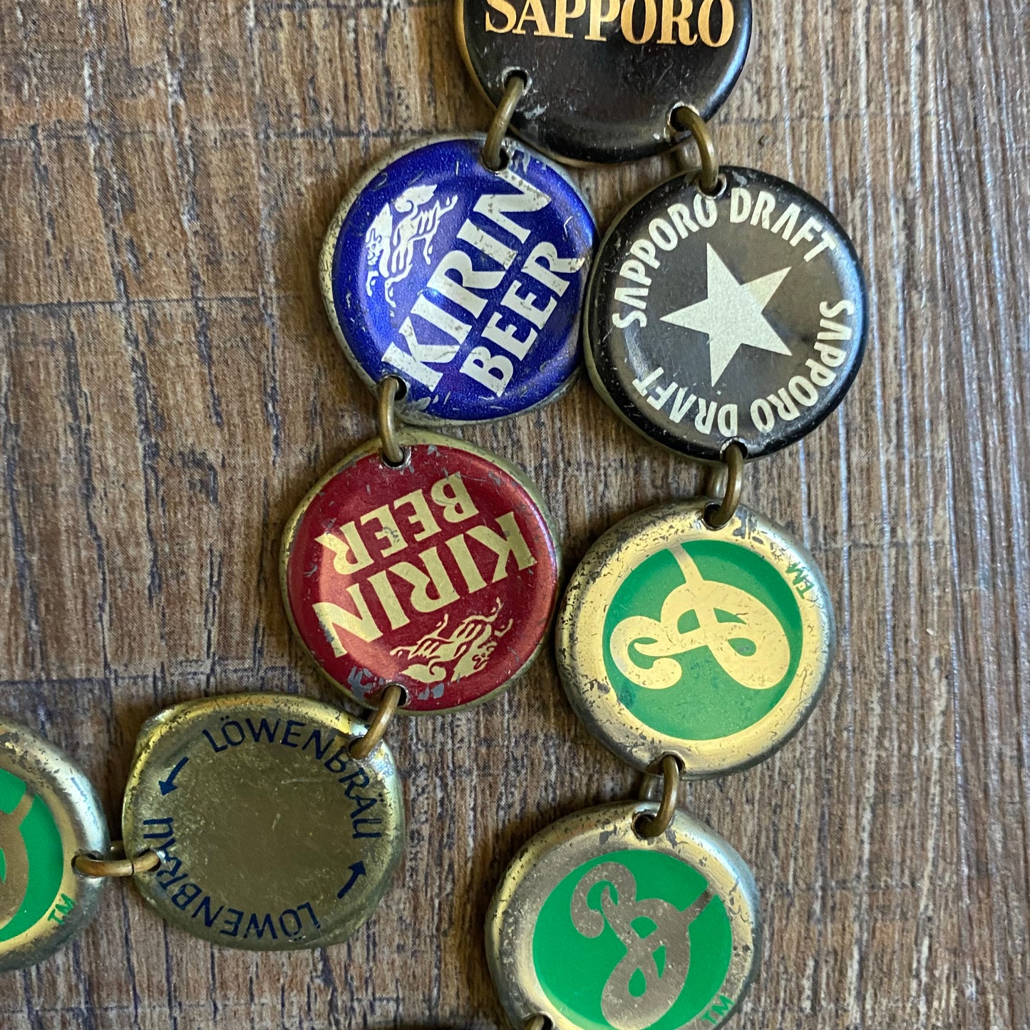 Bottle Cap Vintage Necklace Close Up