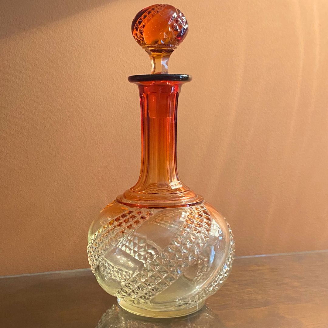 Antique Cranberry Baccarat Crystal Decanter