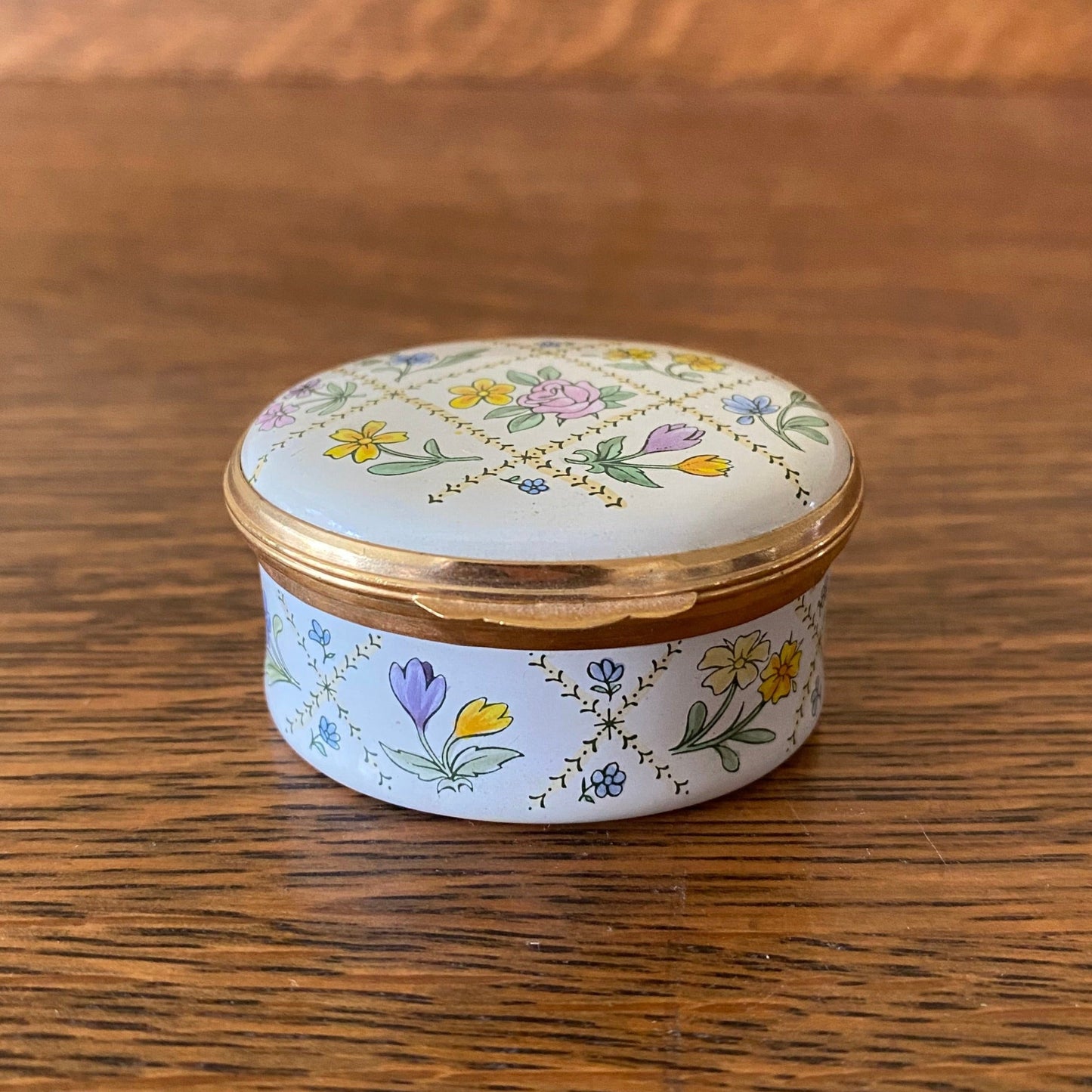 Floral Crummles & Co. Enamel Trinket Box