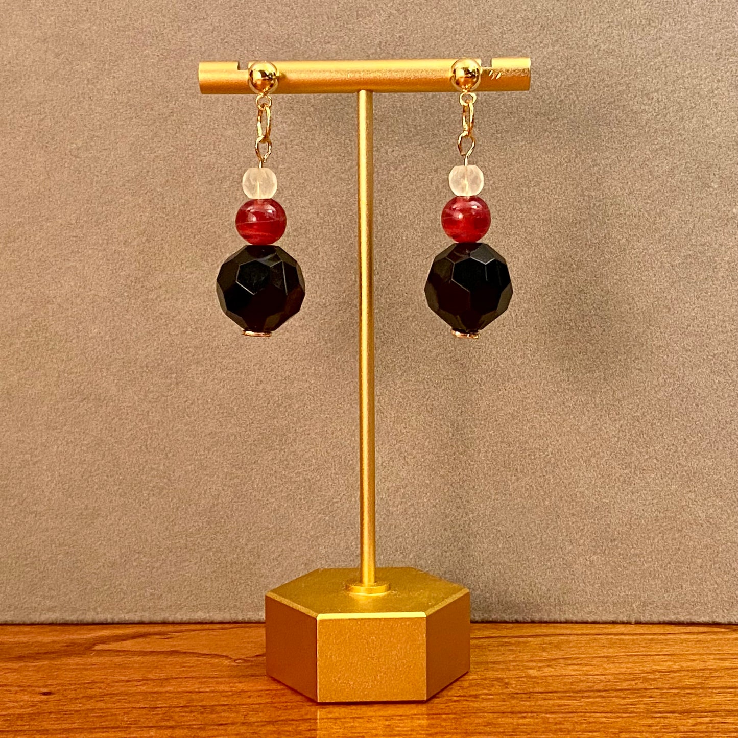 Faux Onyx Nouveau Earrings