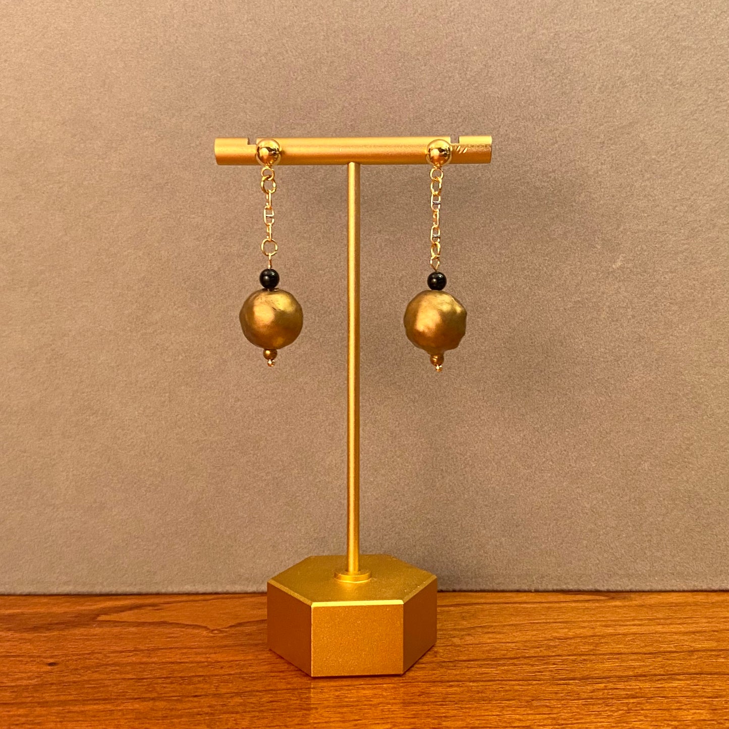 Gold Painted Vintage Earrings