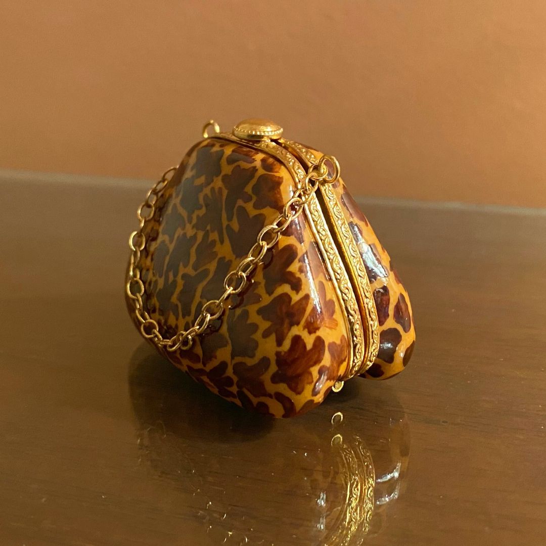 Limoges Leopard Print Purse Trinket Box Side view