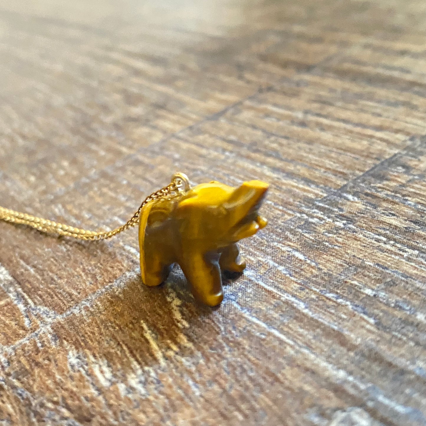 Tiger’s Eye Elephant Necklace