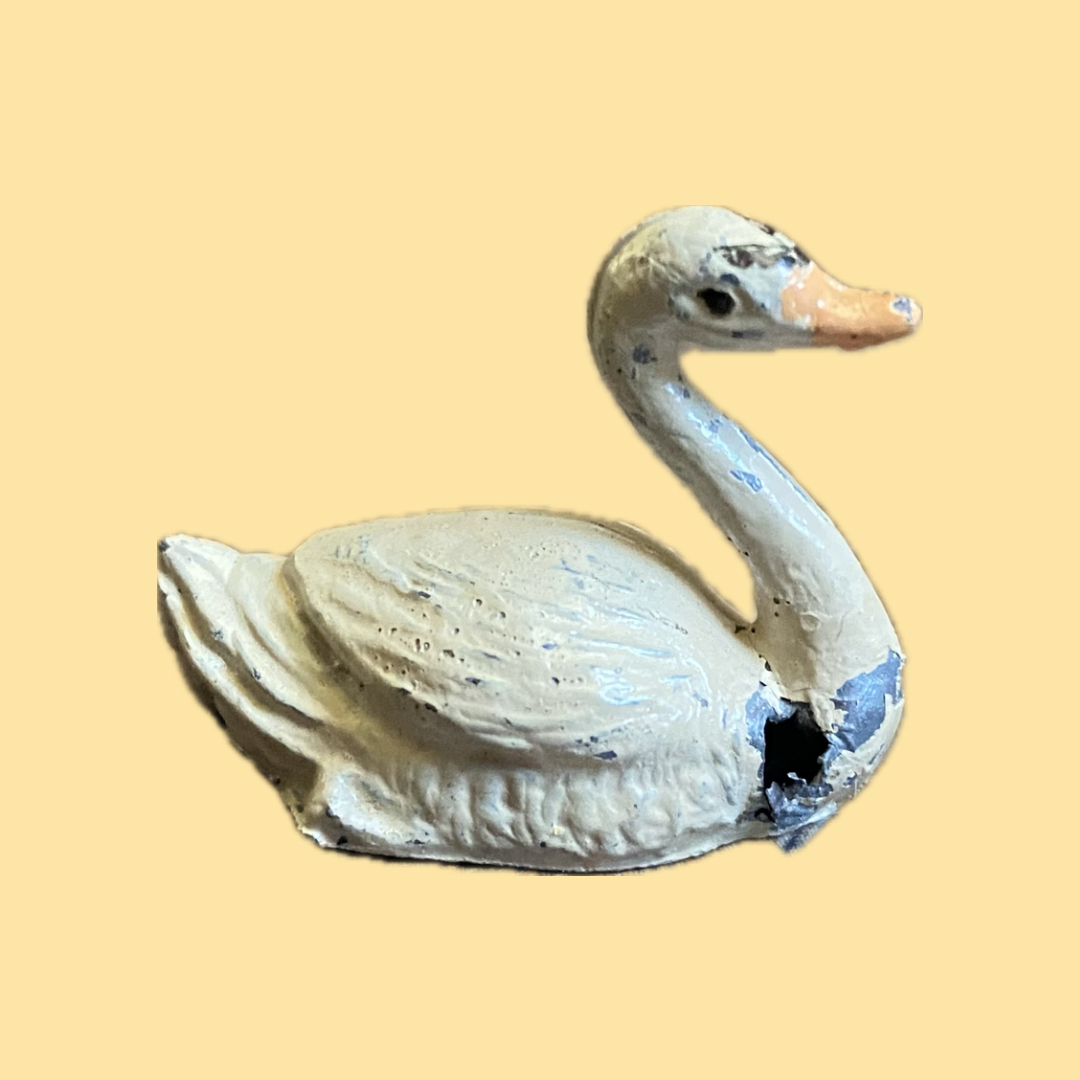 Vintage Miniature Lead Swan 3