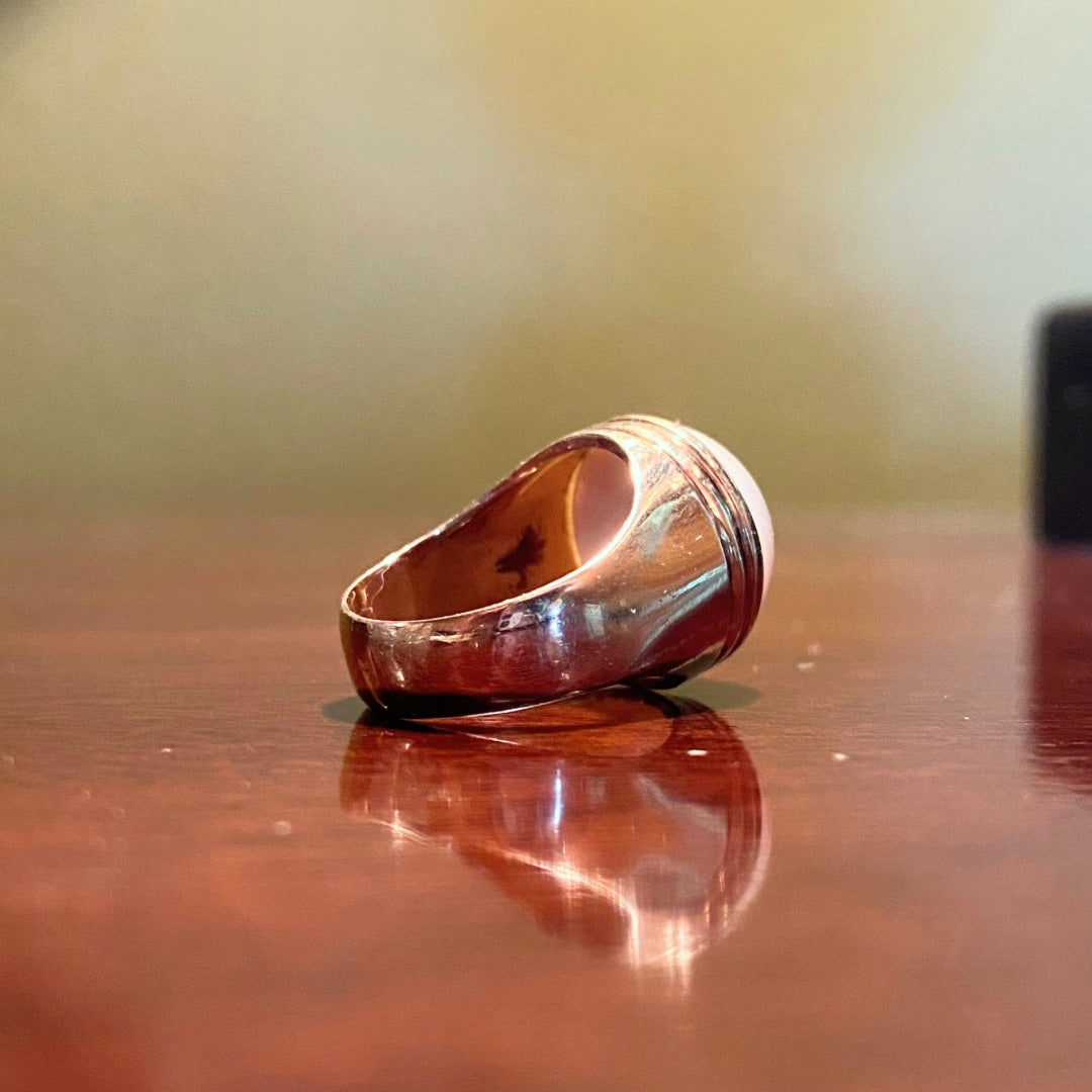 Vintage yellow gold and pearl ring