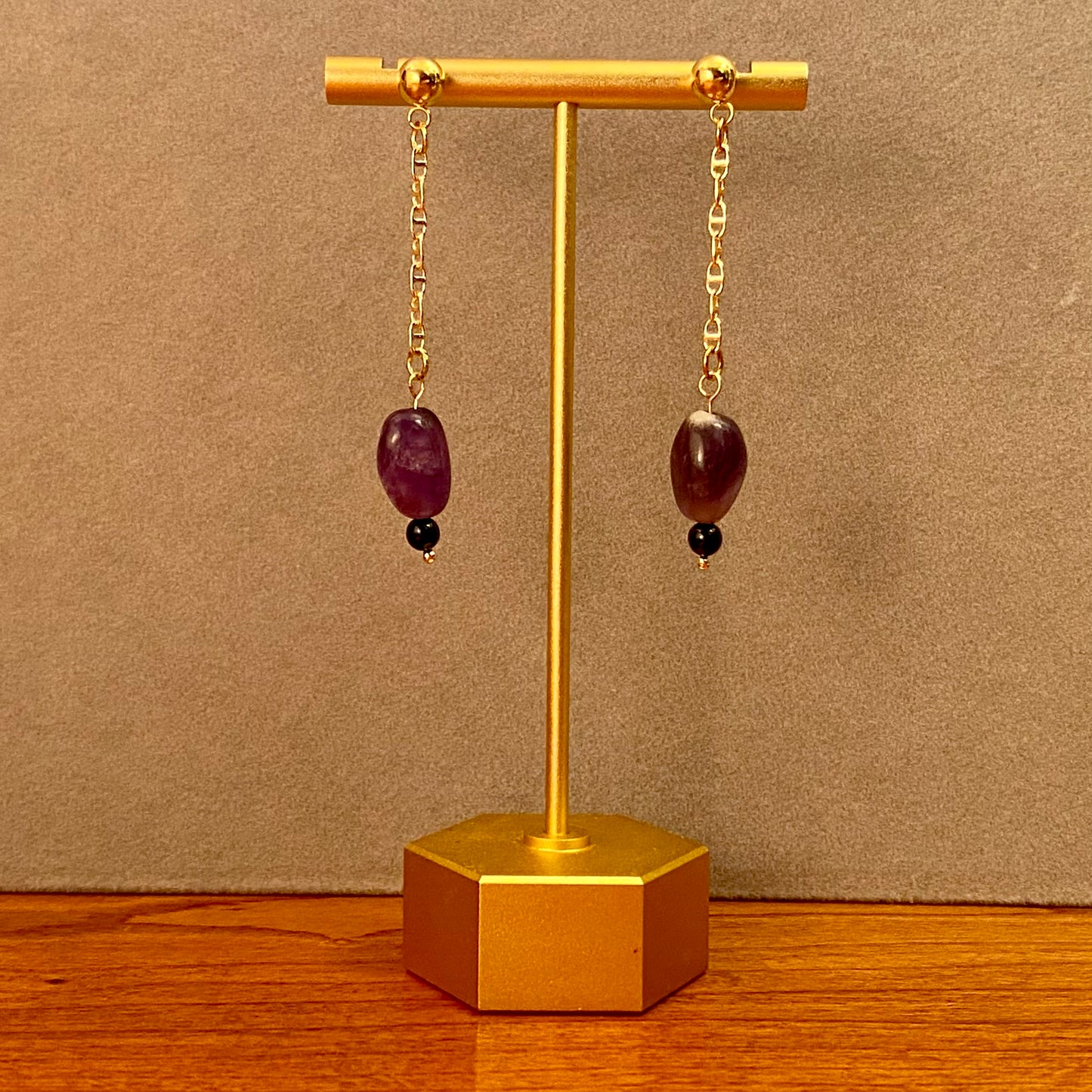 Amethyst Drop Nouveau Earrings