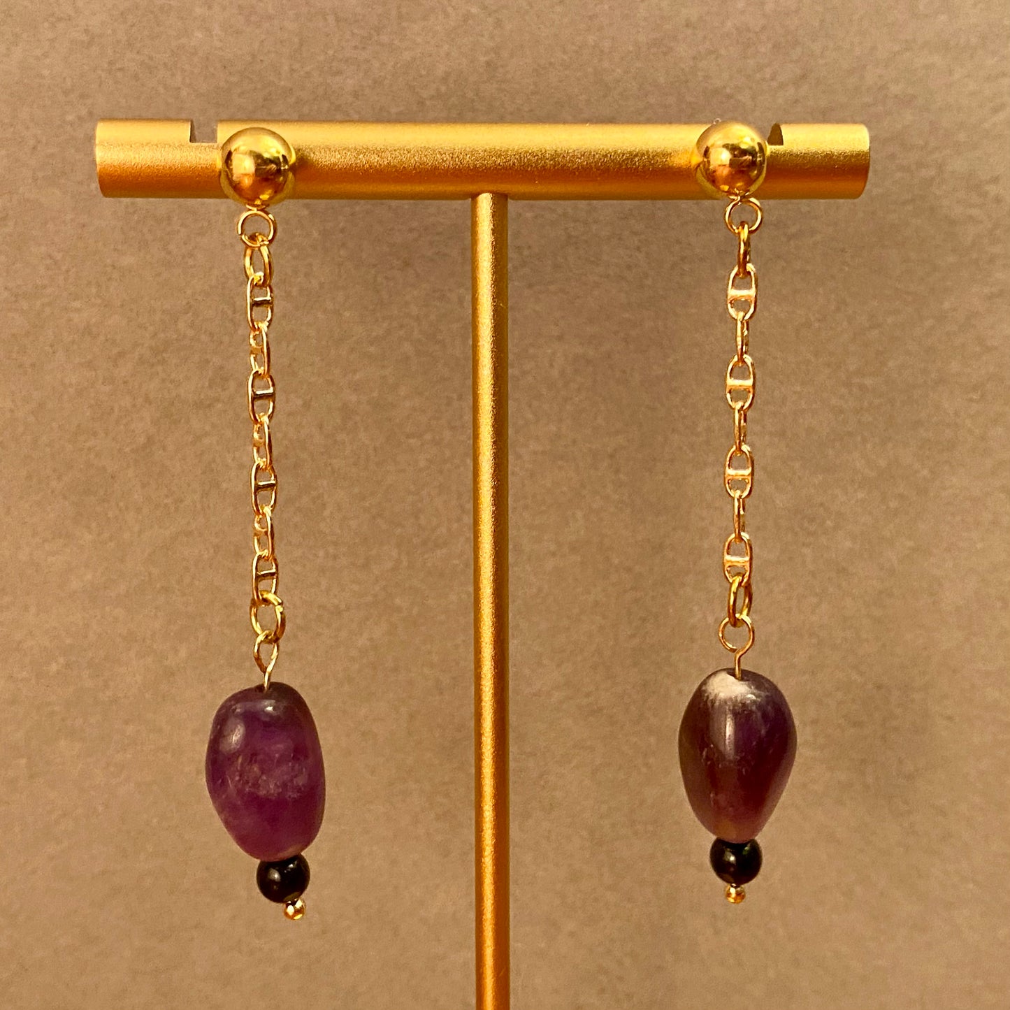 Amethyst Drop Nouveau Earrings