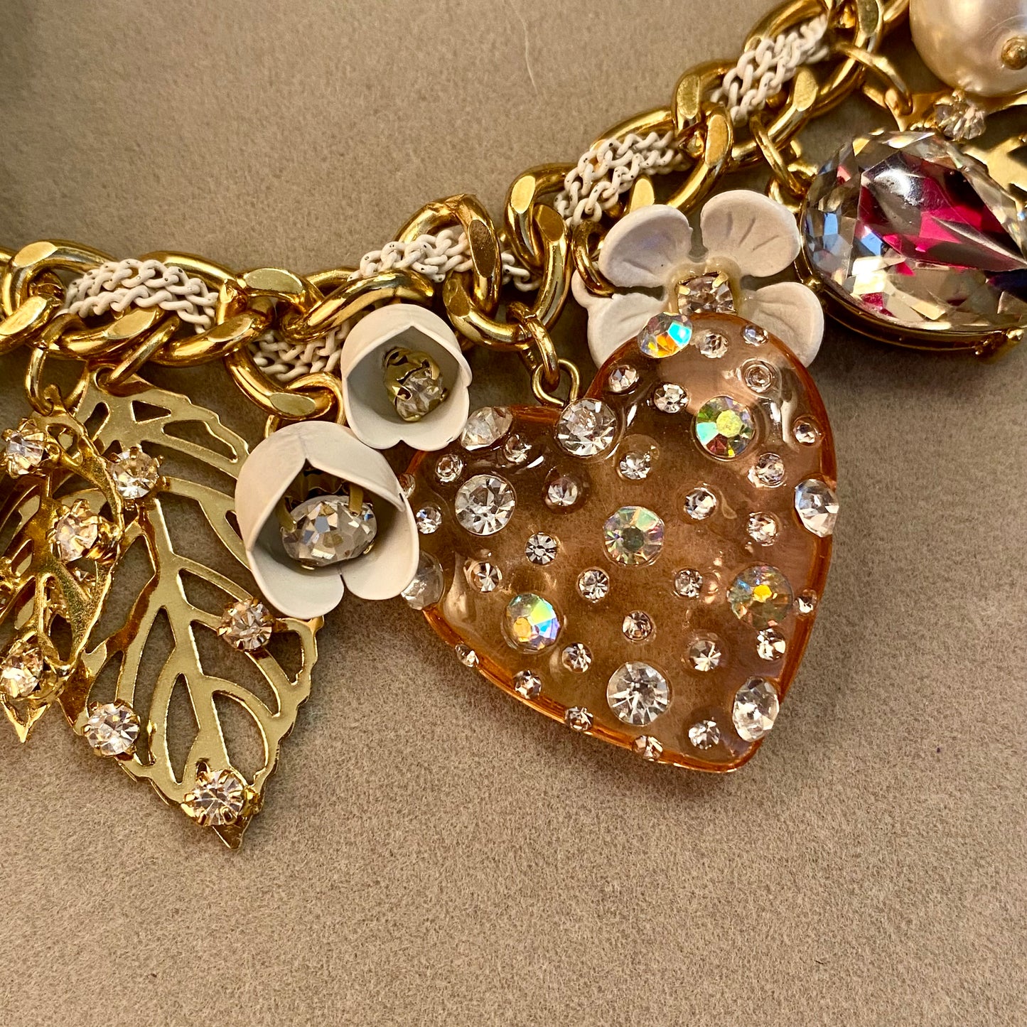 Betsey Johnson Rhinestone Necklace Close Up