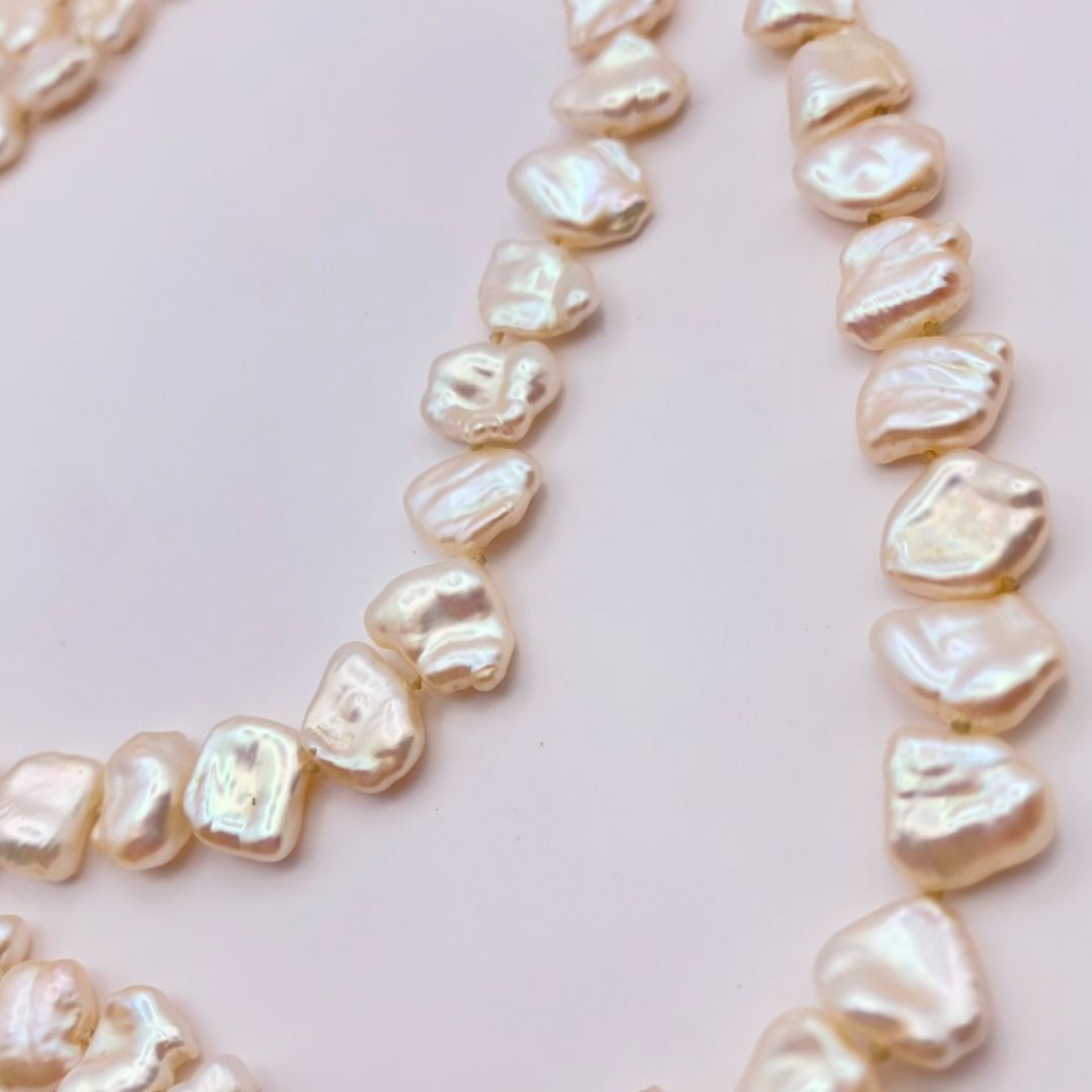 Biwa Pearl Long Necklace