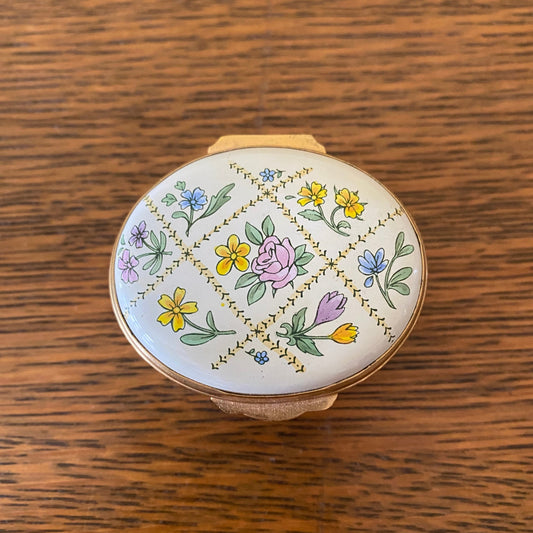 Floral Crummles & Co. Enamel Trinket Box