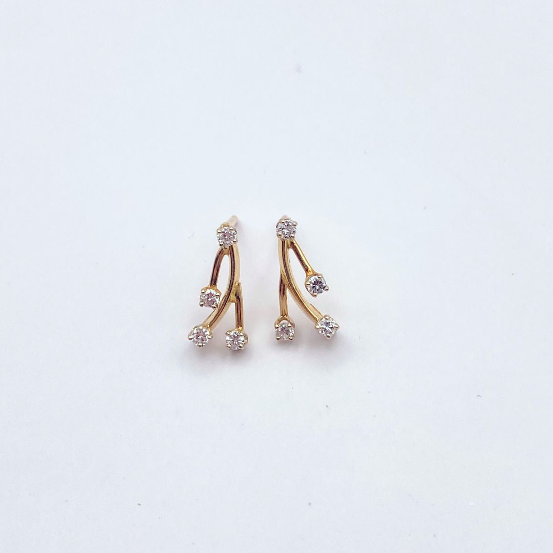 Diamond Twig Earrings