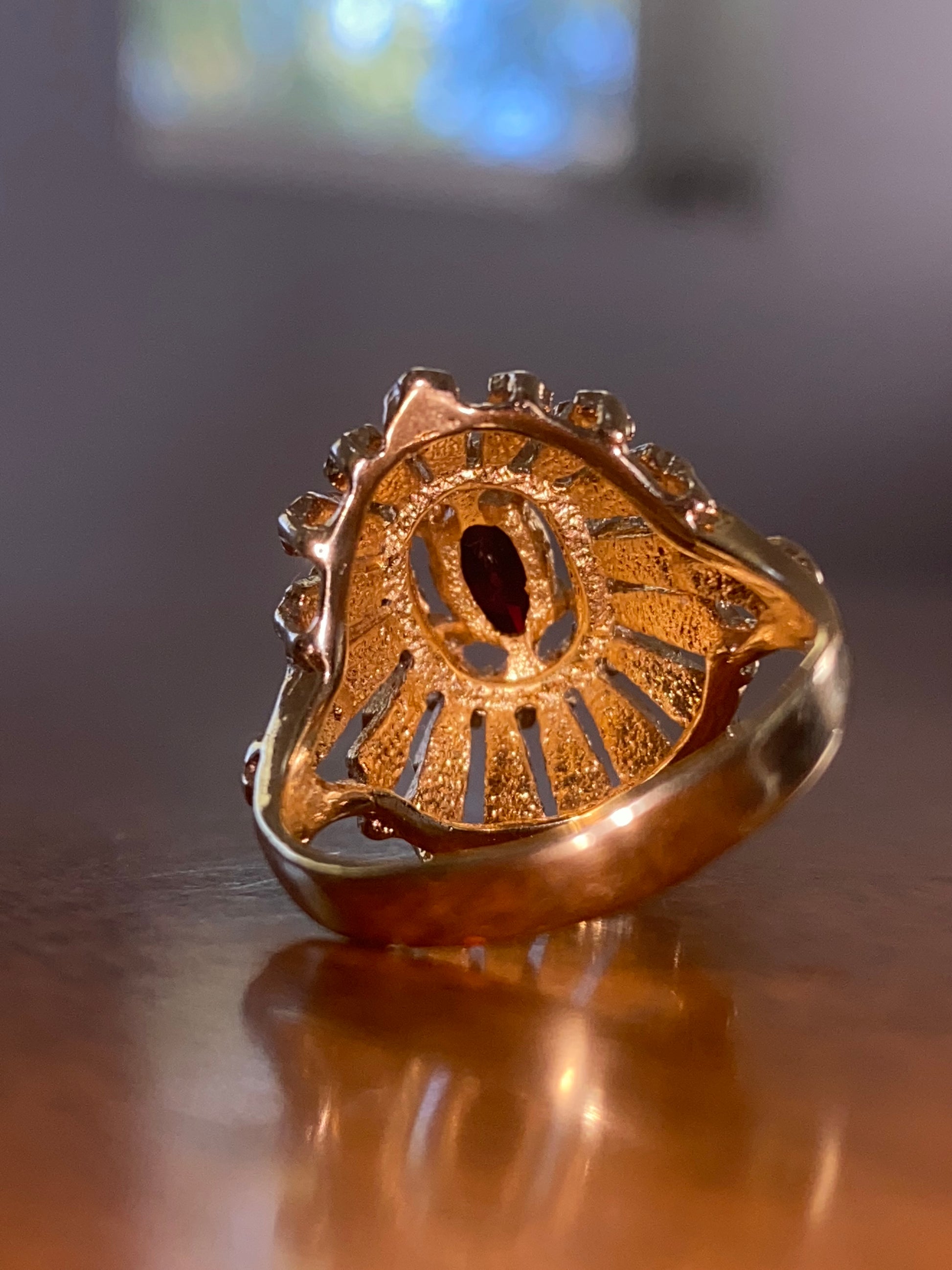 Direction One Vintage Gold Tone Faux Ruby Vintage Ring