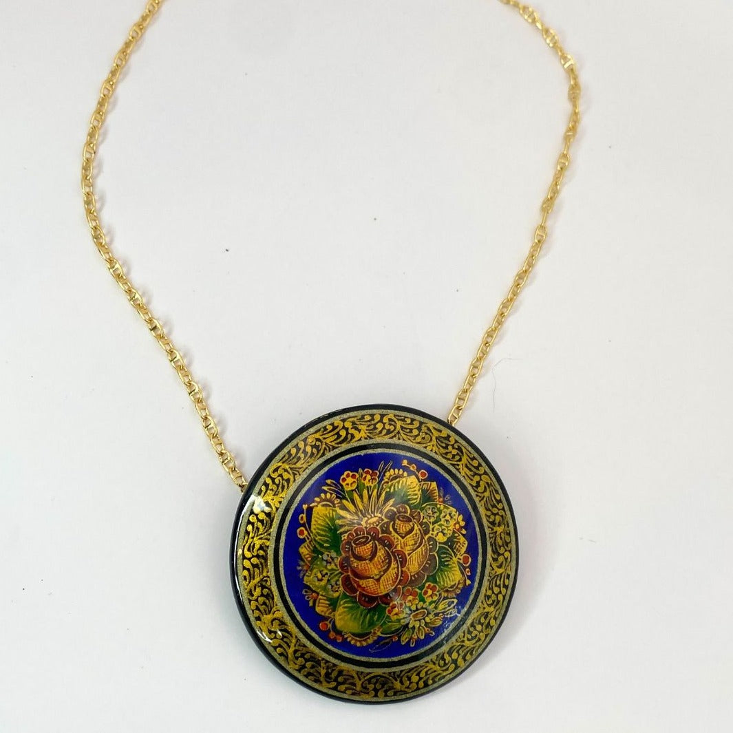 Full View Russian Lacquer Reclaimed Vintage Choker Necklace