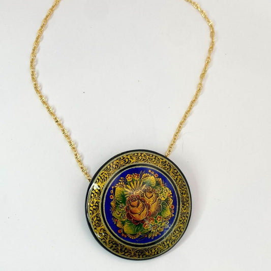 Full View Russian Lacquer Reclaimed Vintage Choker Necklace