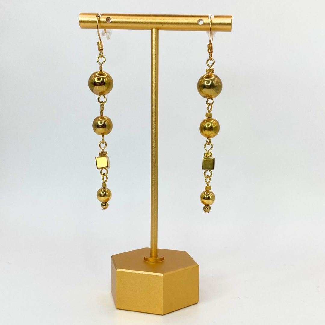 Gold Drop Reclaimed Vintage Gold Plated Earrings
