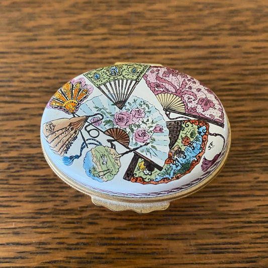 Colorful Fans Halcyon Enamel Trinket Box