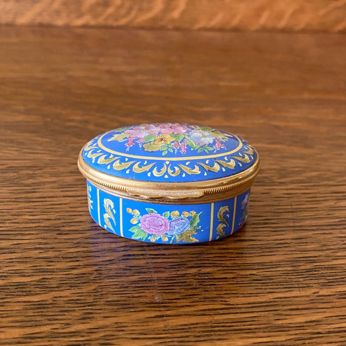 Floral Bouquet Halcyon Enamel Trinket Box