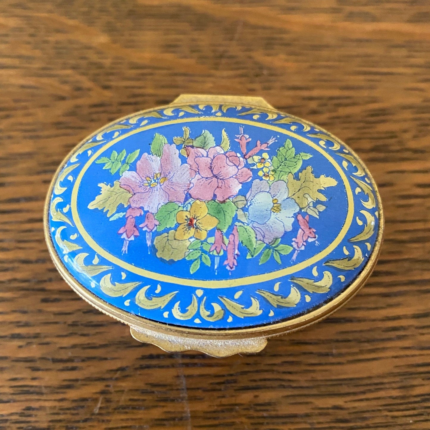 Floral Bouquet Halcyon Enamel Trinket Box