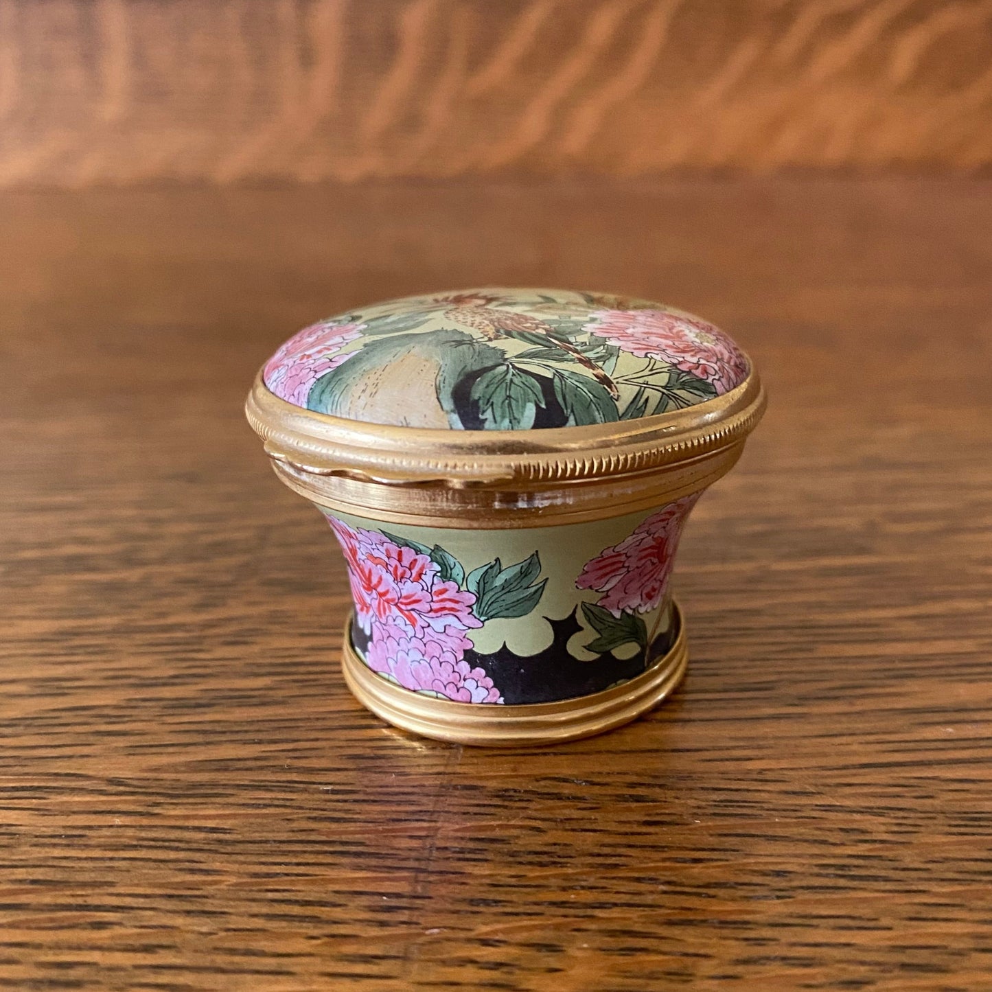 Japanese Fan Inspired Halcyon Enamel Trinket Box