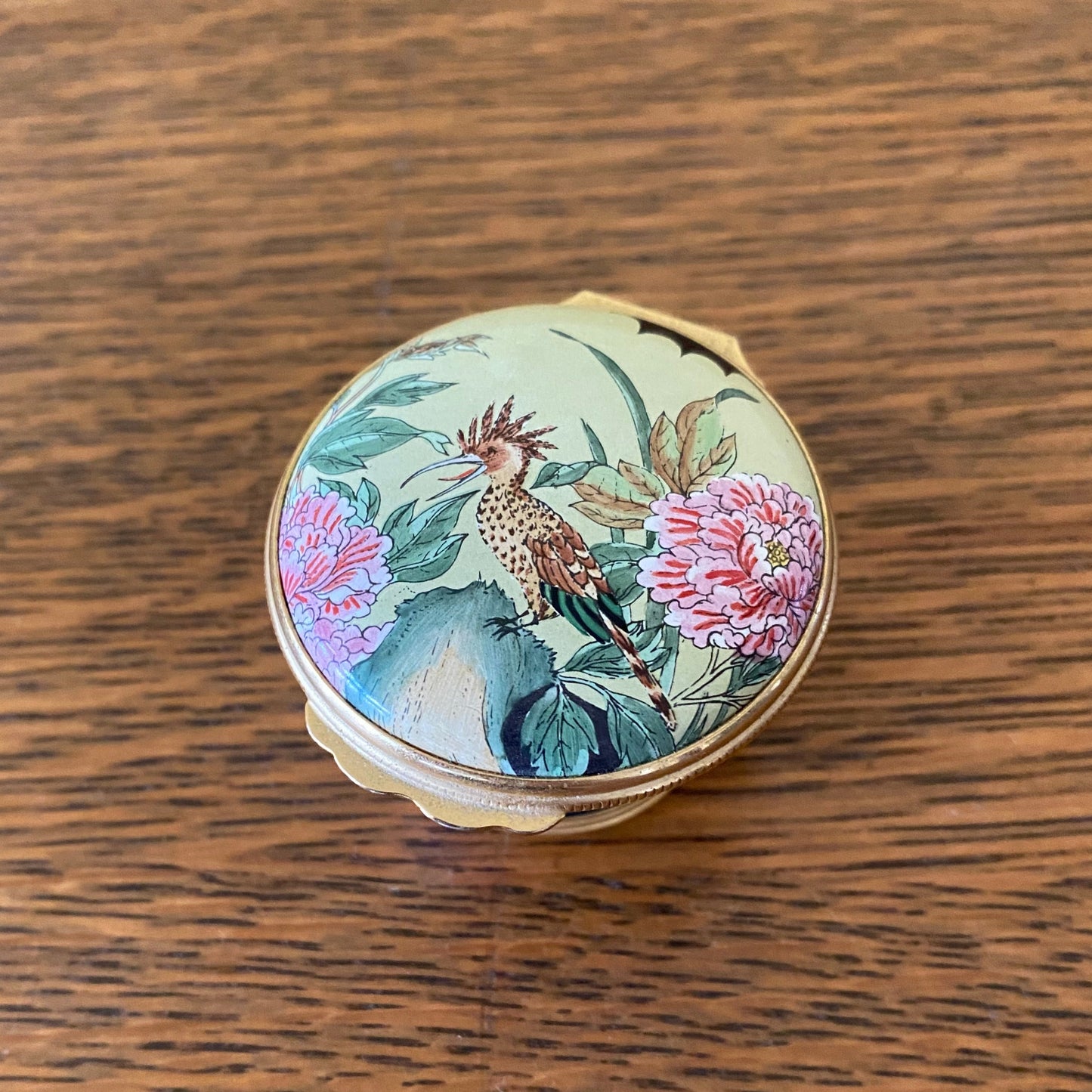 Japanese Fan Inspired Halcyon Enamel Trinket Box