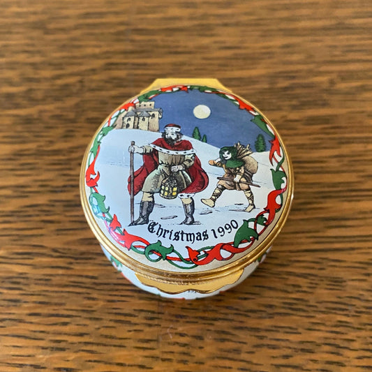 Christmas 1990 King Wencelas Halcyon Enamel Trinket Box