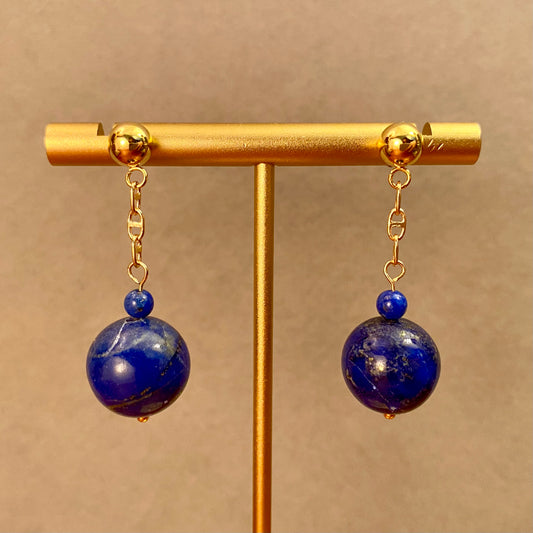 Lapis 18k gold plated earrings