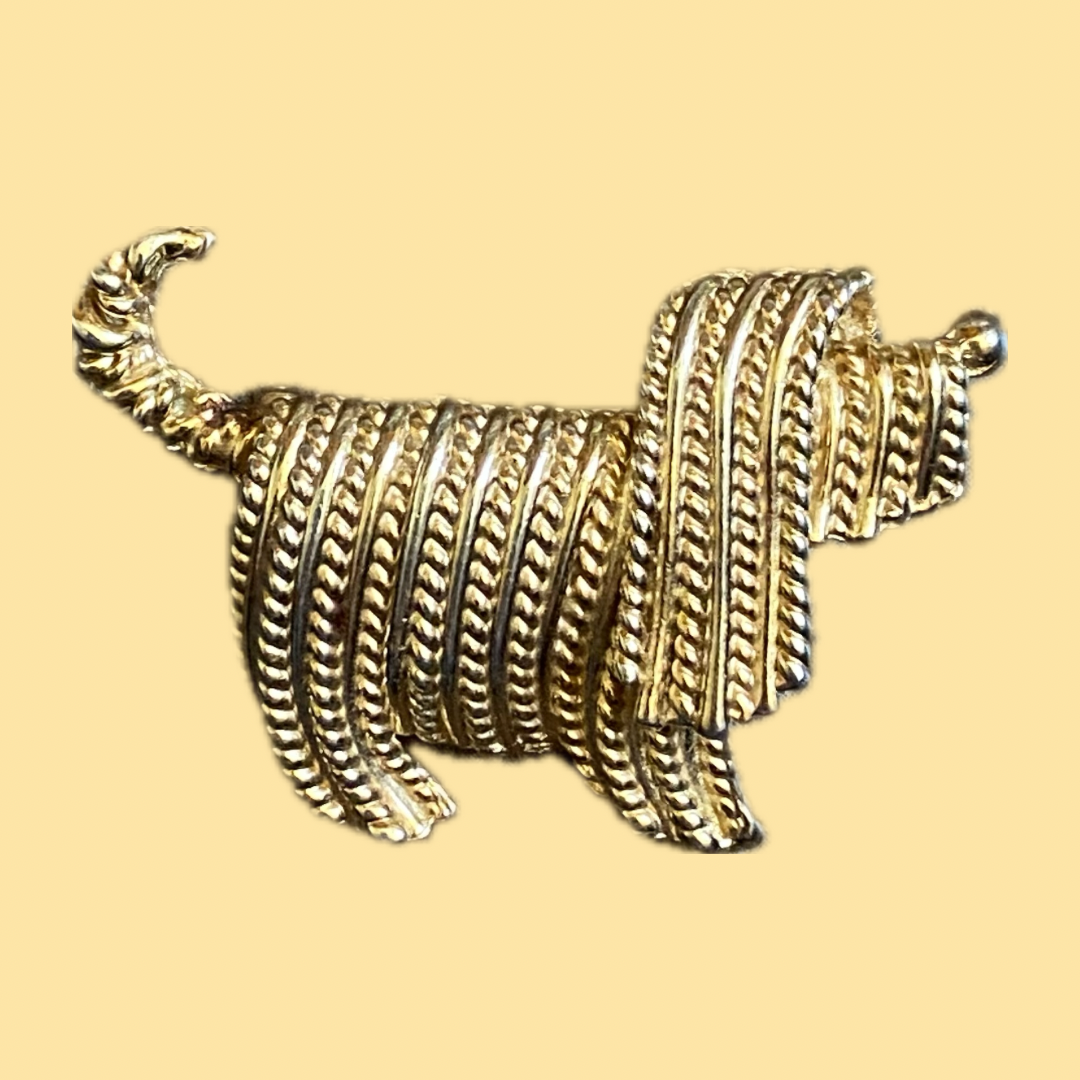 Napier Komondor Puli dog brooch front