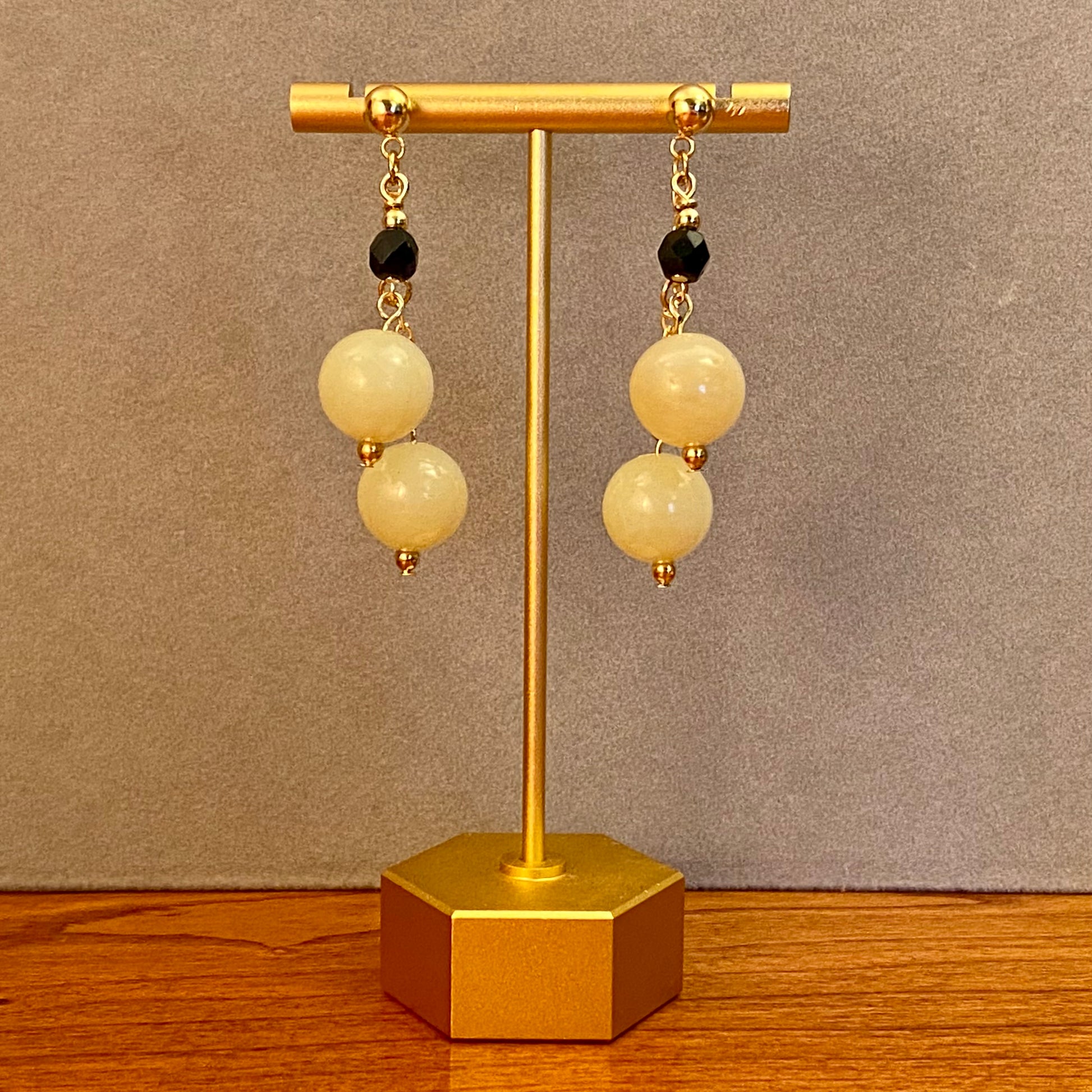 Onyx Faux Jade Earrings