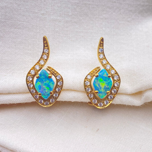 Opal and Diamond earrings