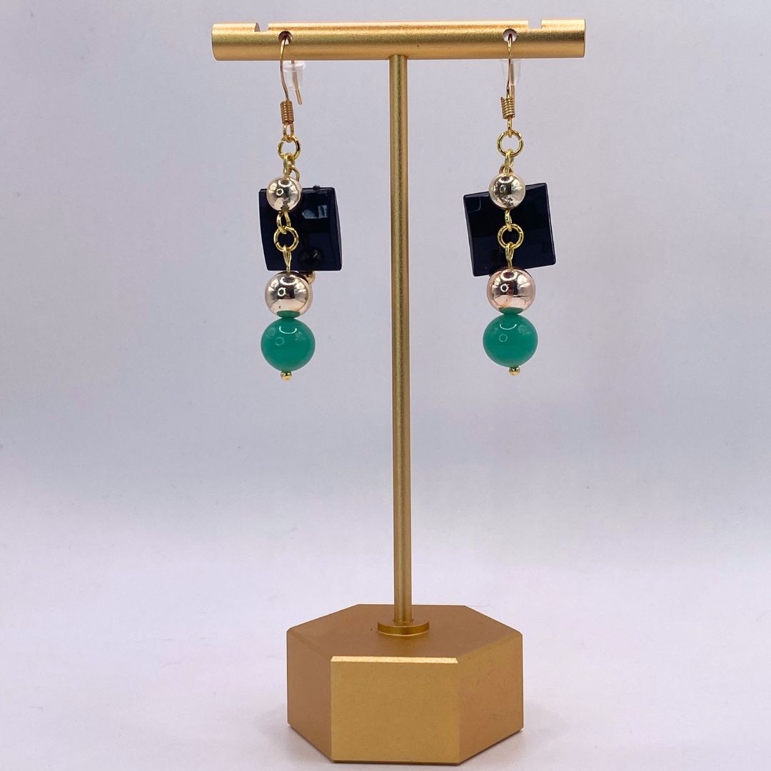 Reclaimed vintage gold plate earrings Vintage beads