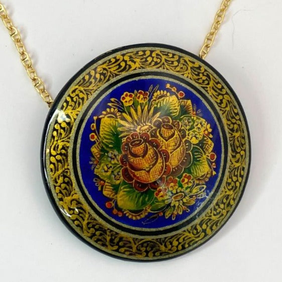 Russian Lacquer Reclaimed Vintage Choker Necklace  
