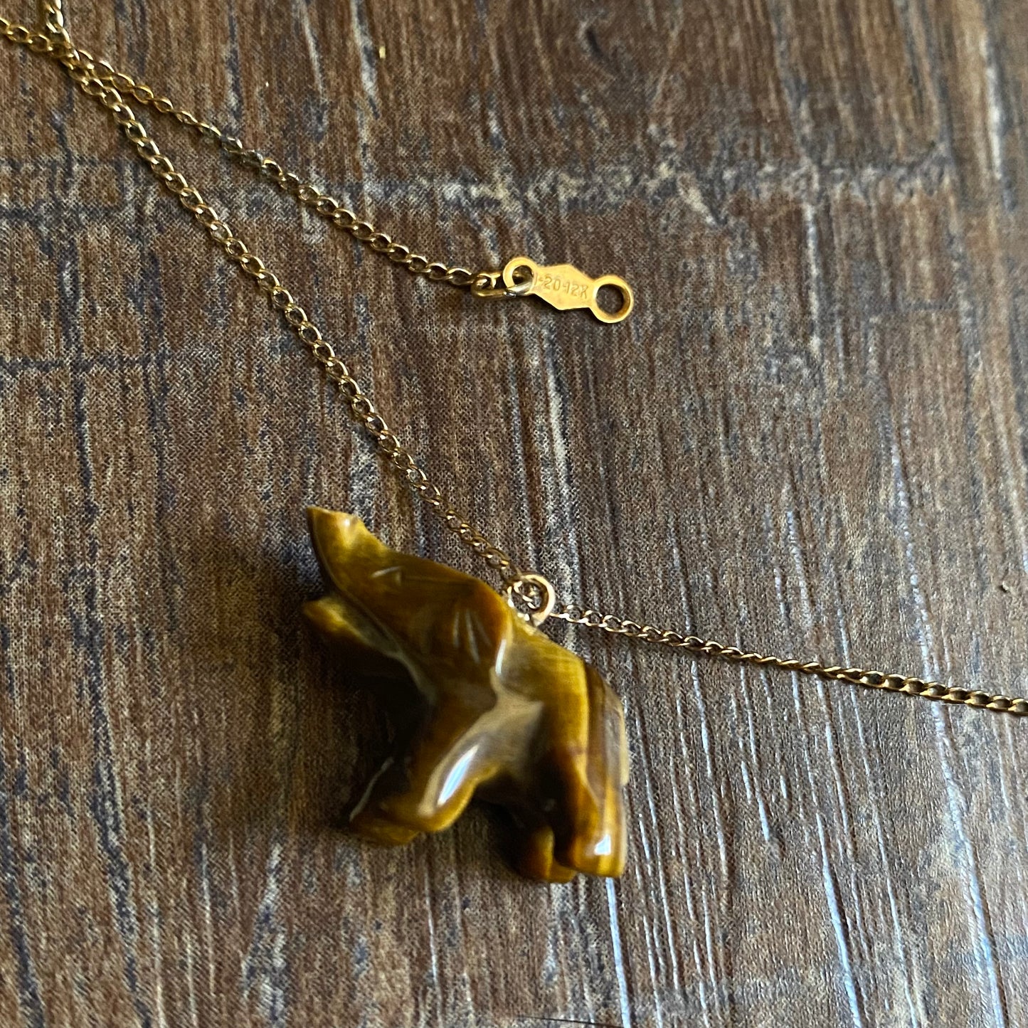 Tiger’s Eye Elephant Necklace Clasp