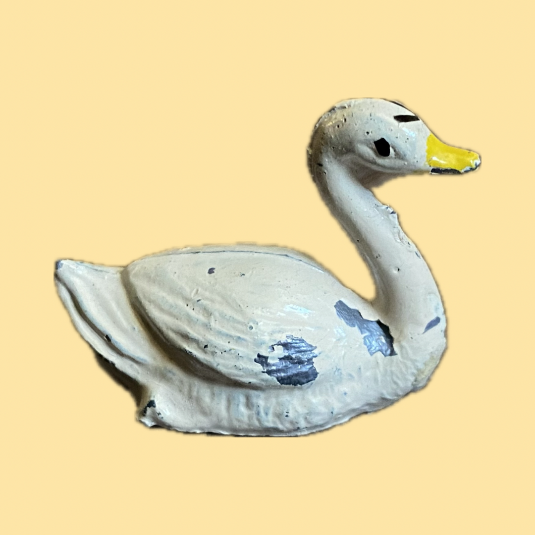 Vintage Miniature Lead Swan 2
