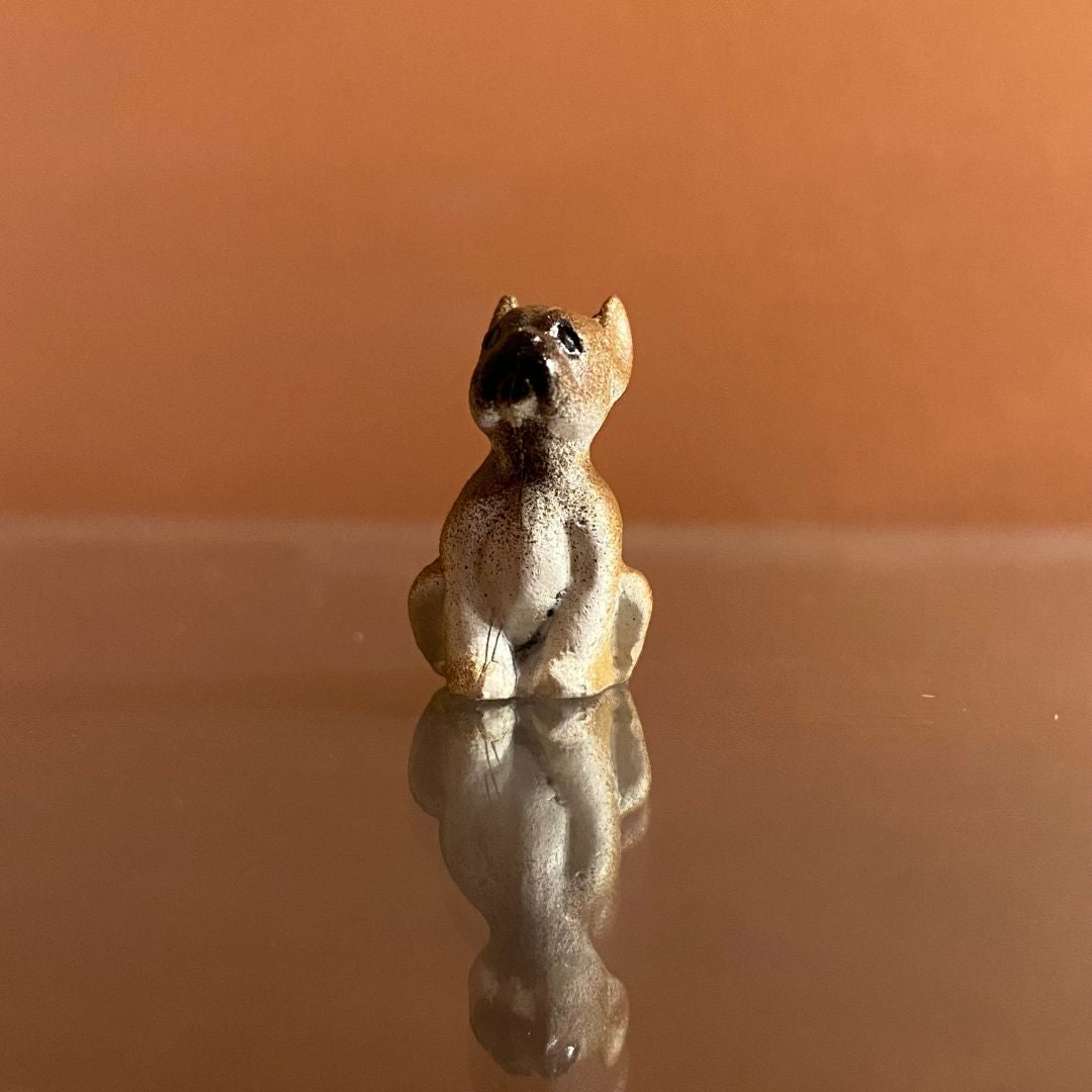 Vintage miniature metal puppy 