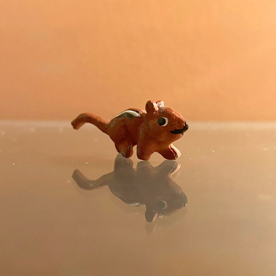 Vintage miniature painted metal chipmunk 