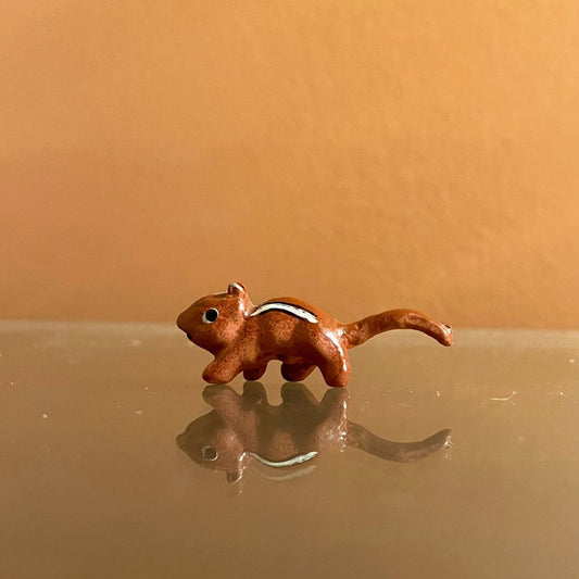 Vintage miniature painted metal chipmunk view 2