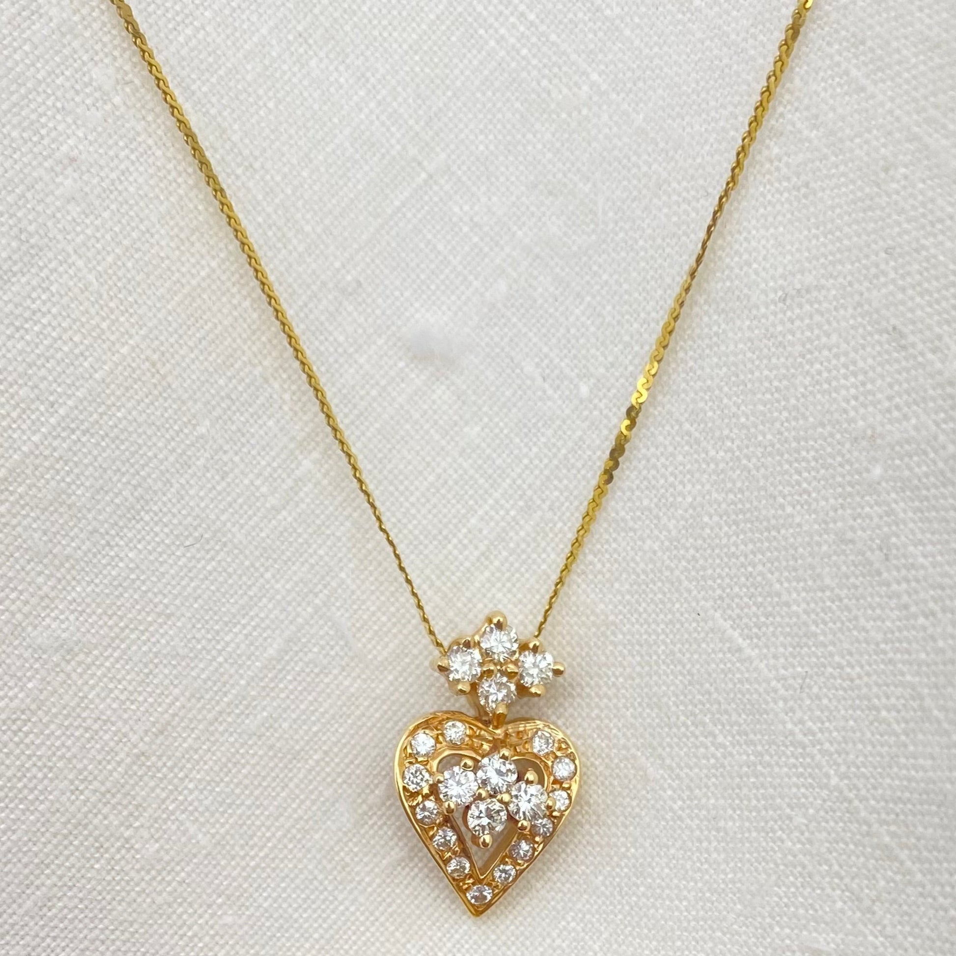 Yellow Gold Diamond Heart Necklace