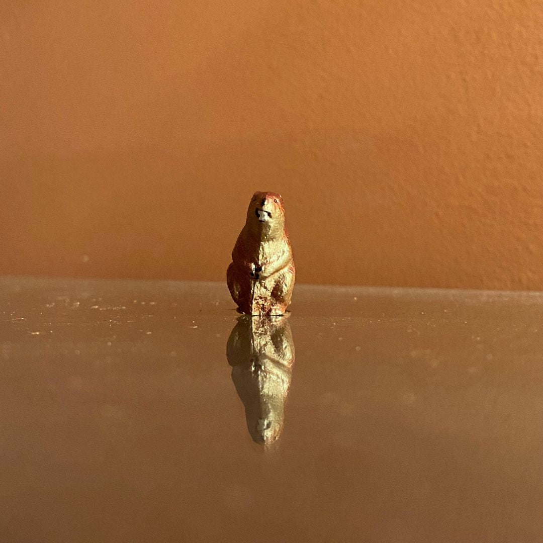 painted metal beaver miniature front